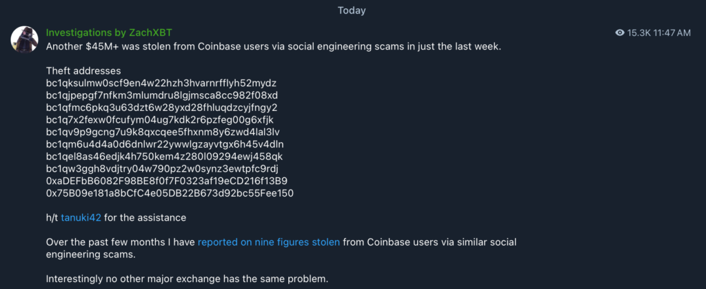 Crypto Scam on Coinbase