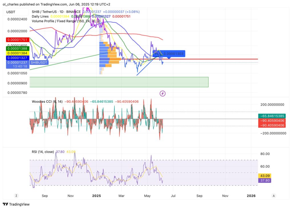 SHIB Shiba Inu price in 1D