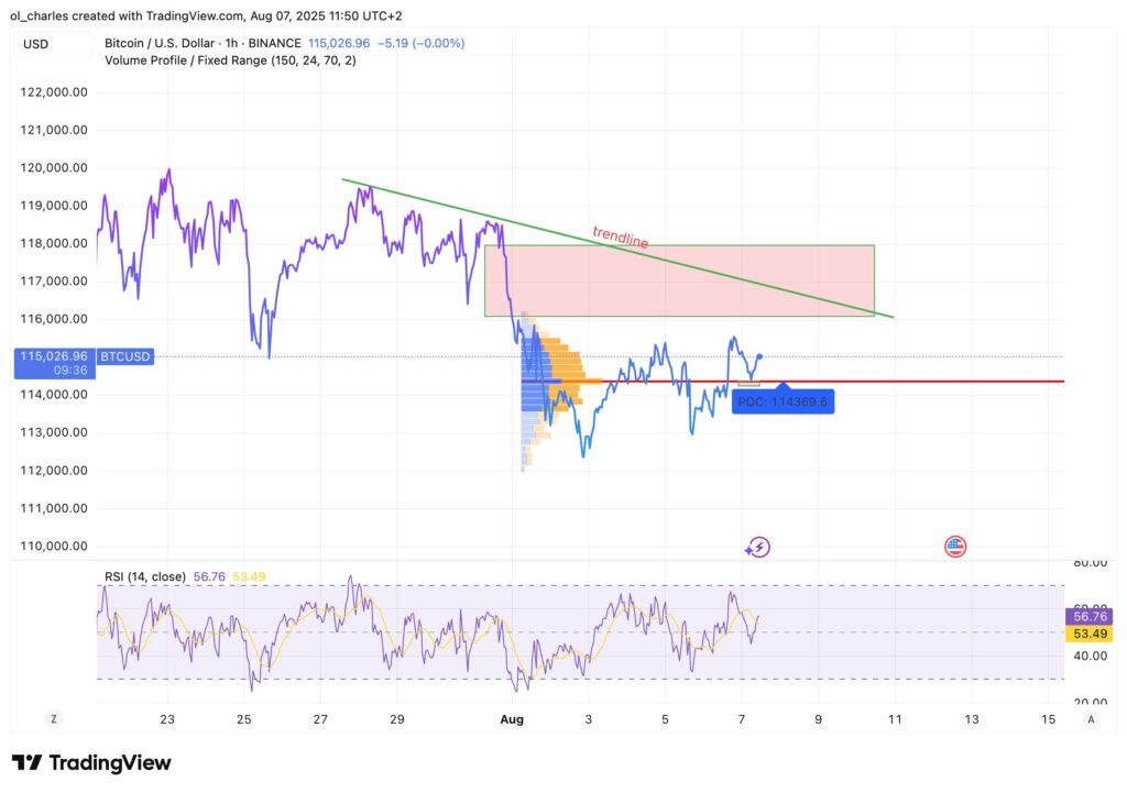 Bitcoin price chart 1H