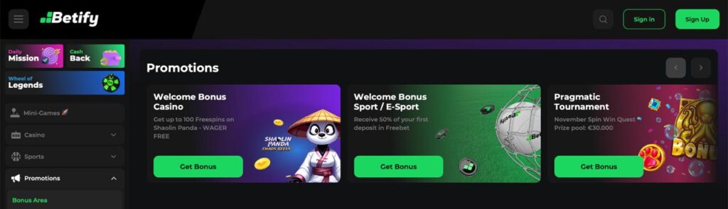 betify promotions