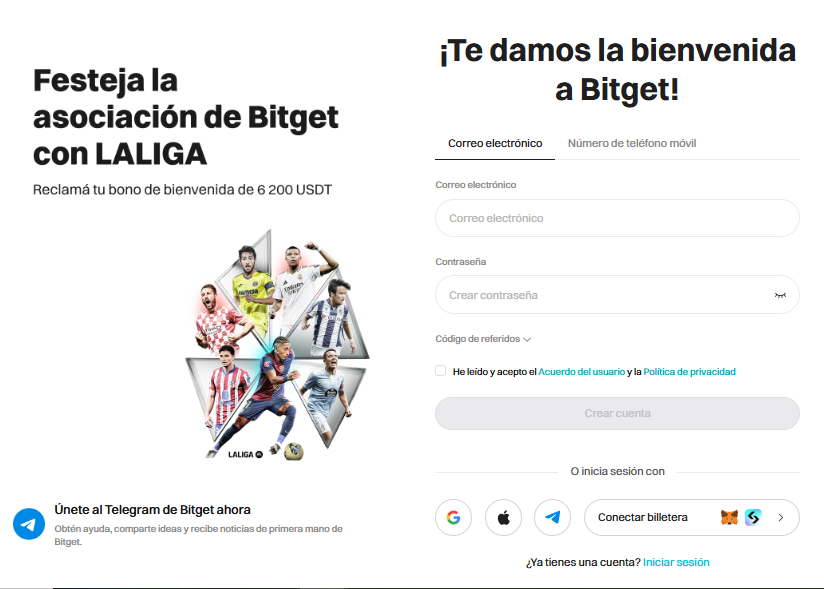 Registro Bitget