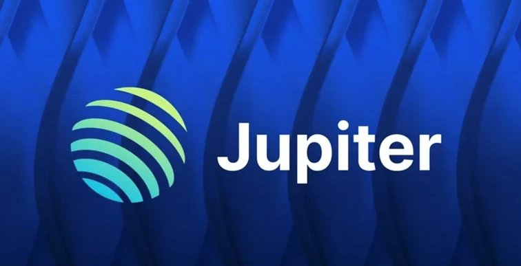 Logo oficial de Jupiter DEX, el agregador de liquidez líder en Solana