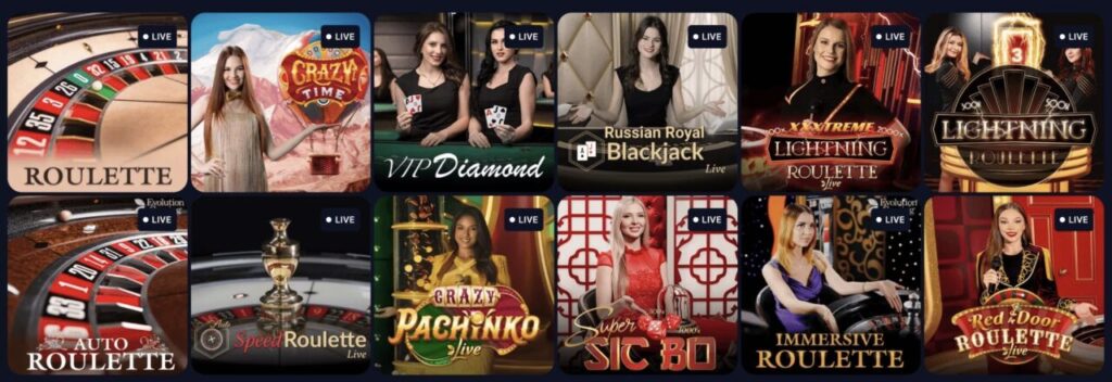 captura de pantalla de juegos de casino en vivo