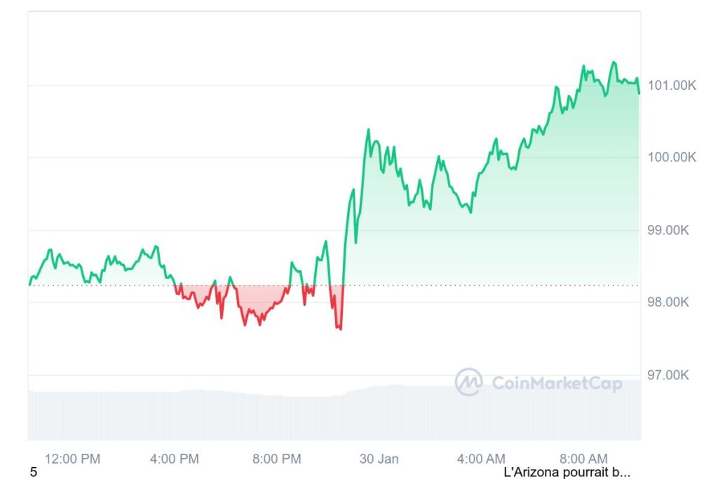 Gráfico de preços diários do Bitcoin