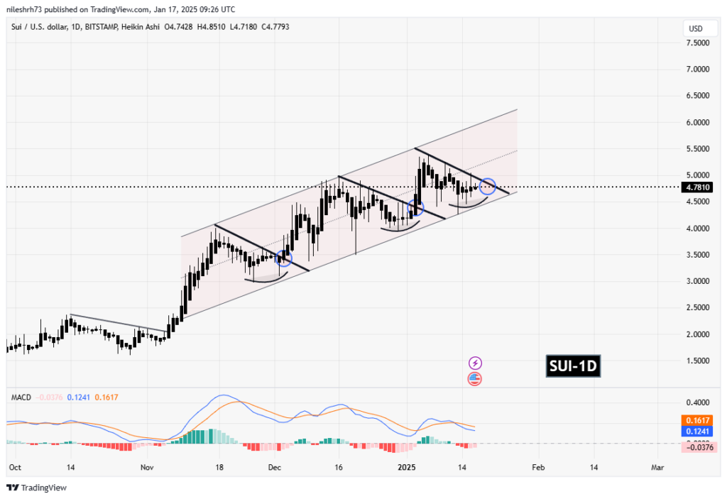 Análise técnica do preço da criptomoeda SUI