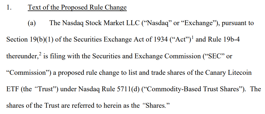 O Nasdaq deposita um pedido de ETF na SEC