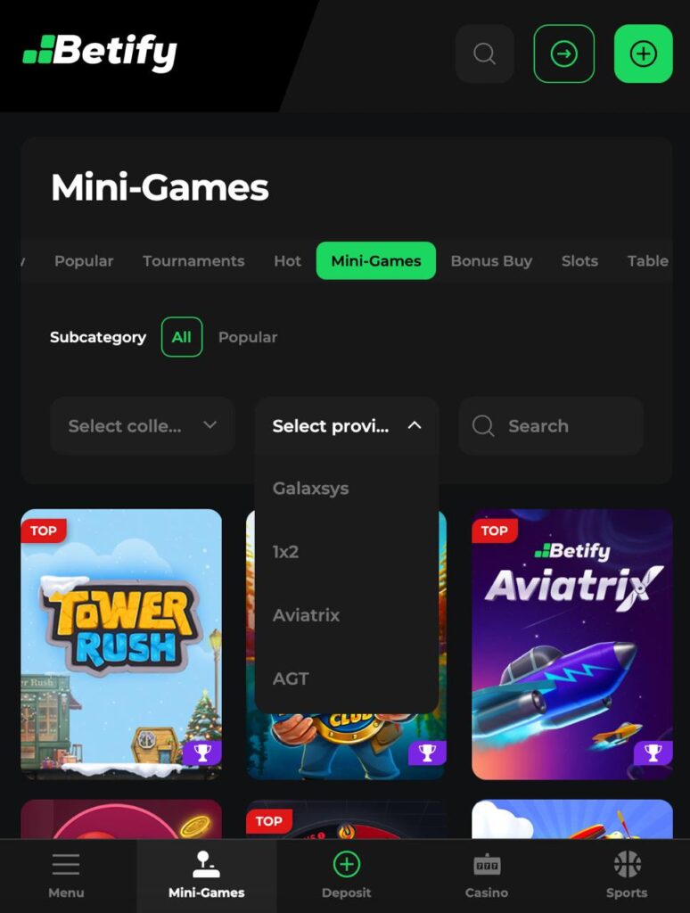 filtros jogos betify