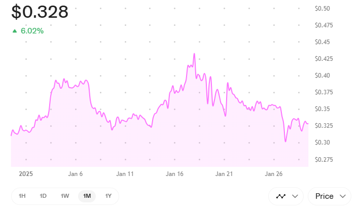 Gráfico Dogecoin janeiro 2025