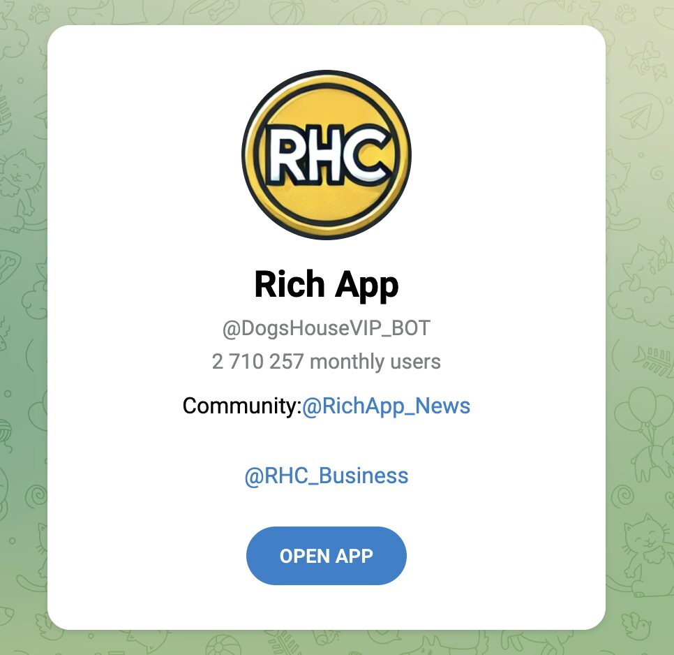 Imagem Rich App no Telegram