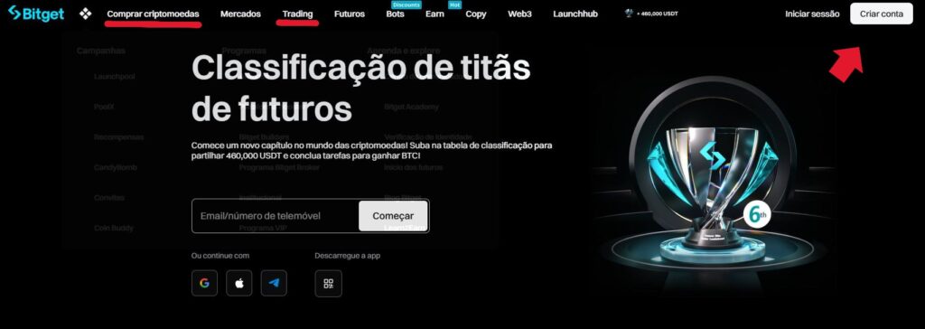O site Bitget compra criptomoedas e Cardano
