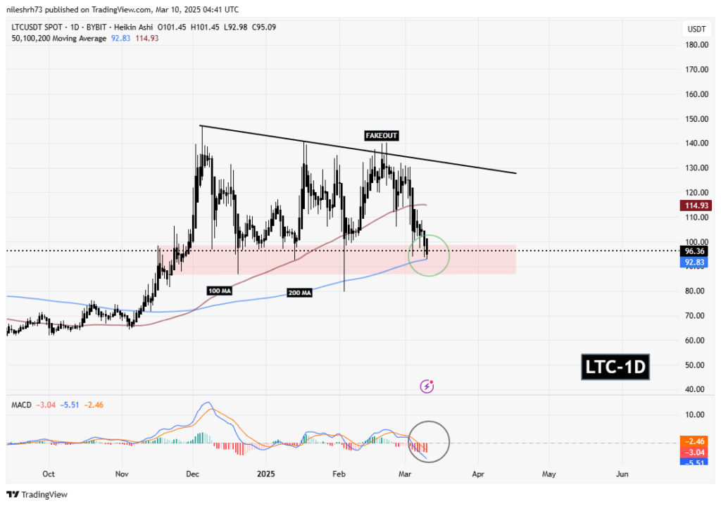 suporte chave Litecoin LTC