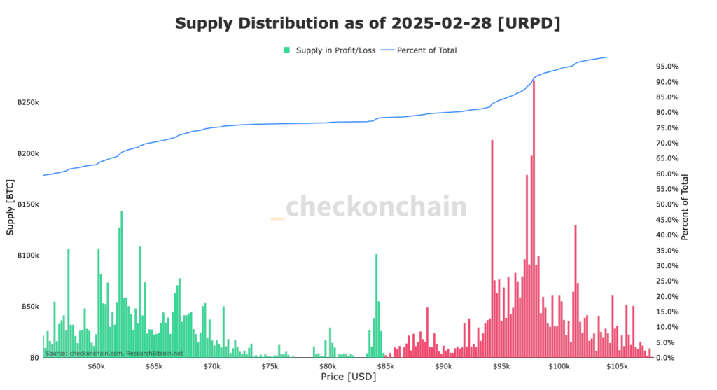 gráfico de distribuição de supply do Bitcoin
