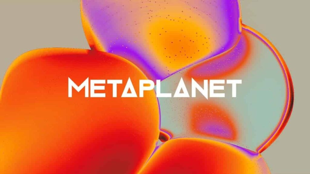 O logótipo da Metaplanet e bitcoin