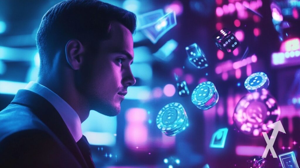 Homem a receber free spins