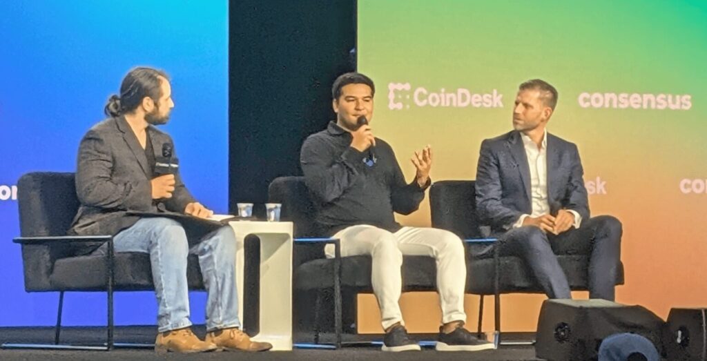 Asher Genoot e Eric Trump na Consensus 2025 Bitcoin