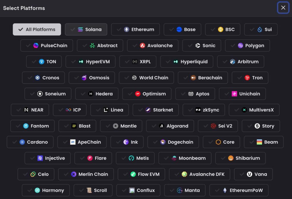 Dex Screener interface blockchain