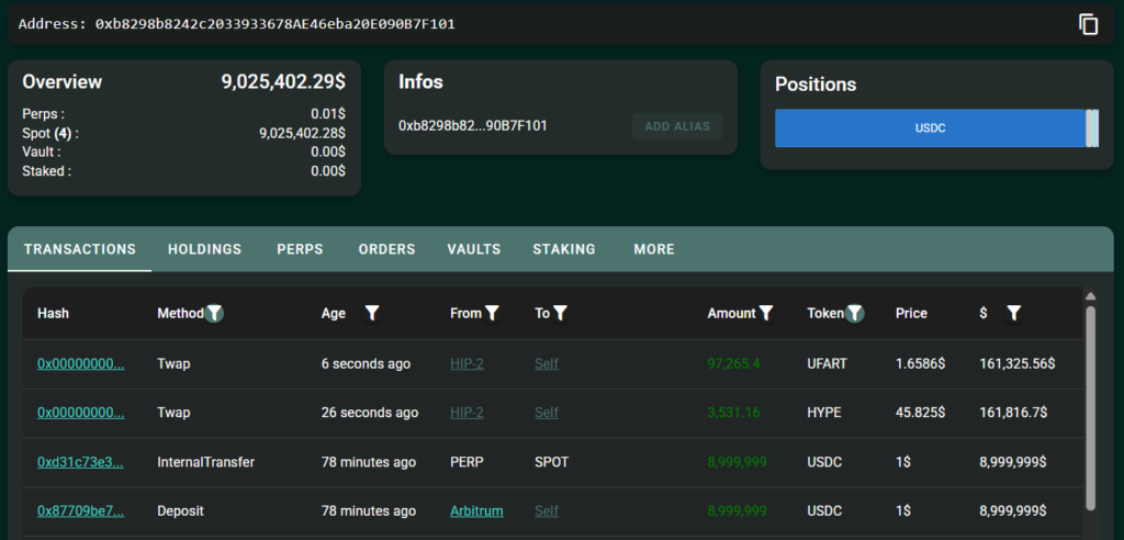transferência hyperliquid de baleias