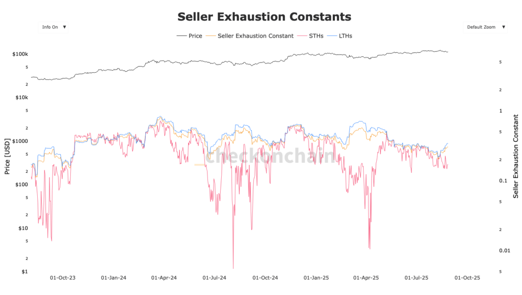 gráfico Seller Exhaustion Constants Bitcoin STH