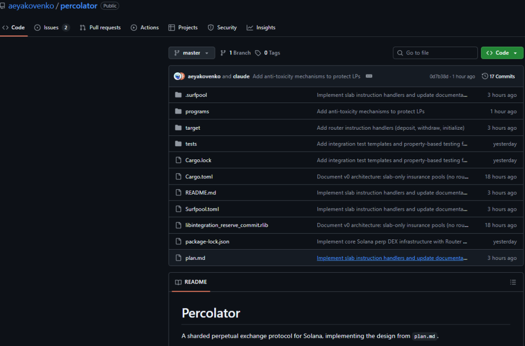 solana vai lançar Percolator