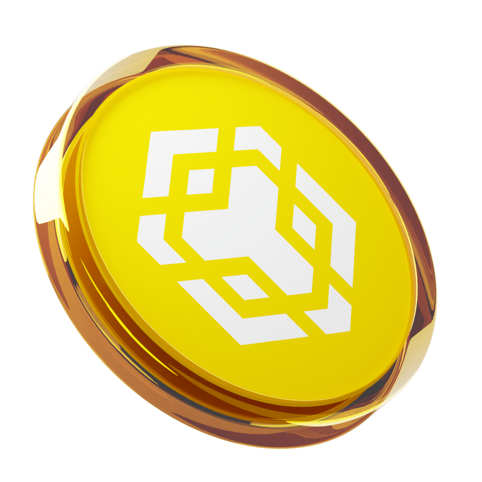 Um token amarelo com o logo BNB em branco