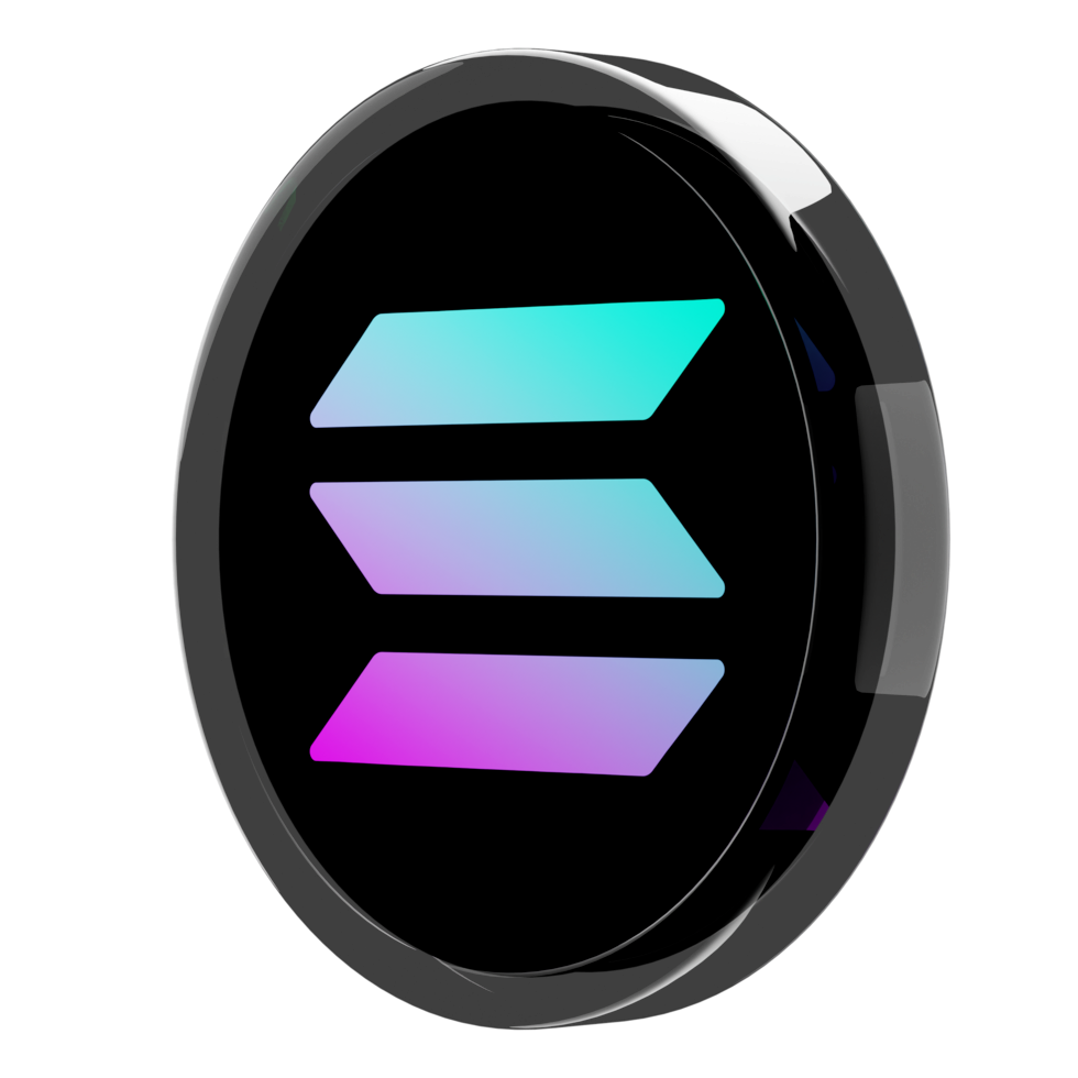 Um token preto com o logo da Solana