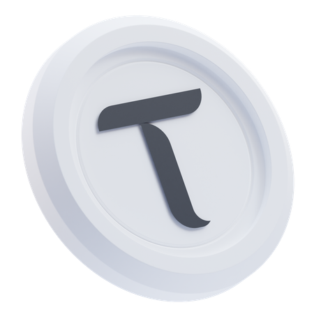 Um token completamente branco com o logo da criptomoeda Bittensor em preto