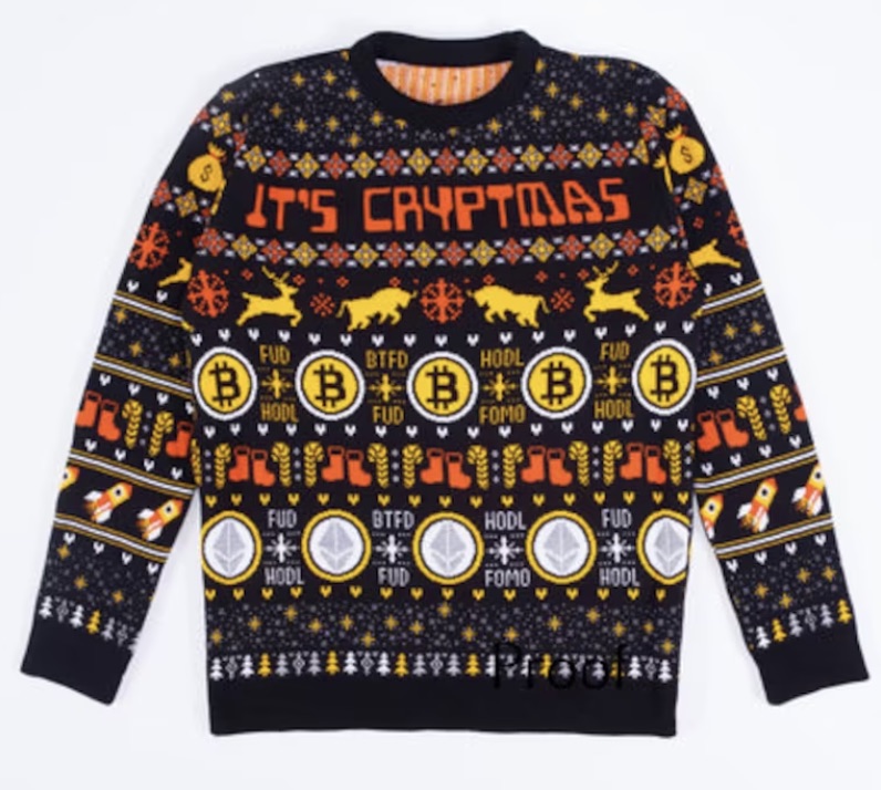 camisola natal bitcoin para um presente cripto