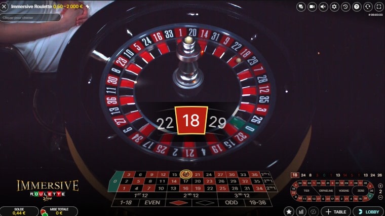 resultado immersive roulette