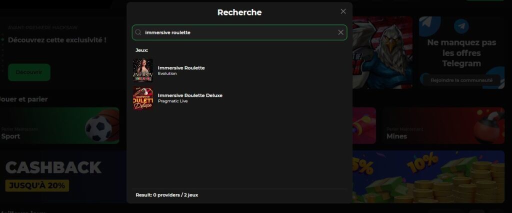 encontrar immersive roulette