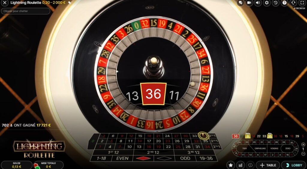 anúncio resultado lightning roulette