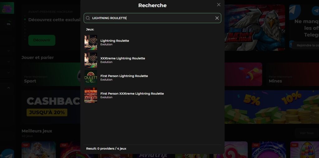 pesquisar lightning roulette