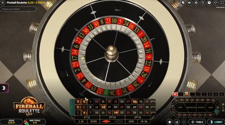lançamento da roda fireball roulette
